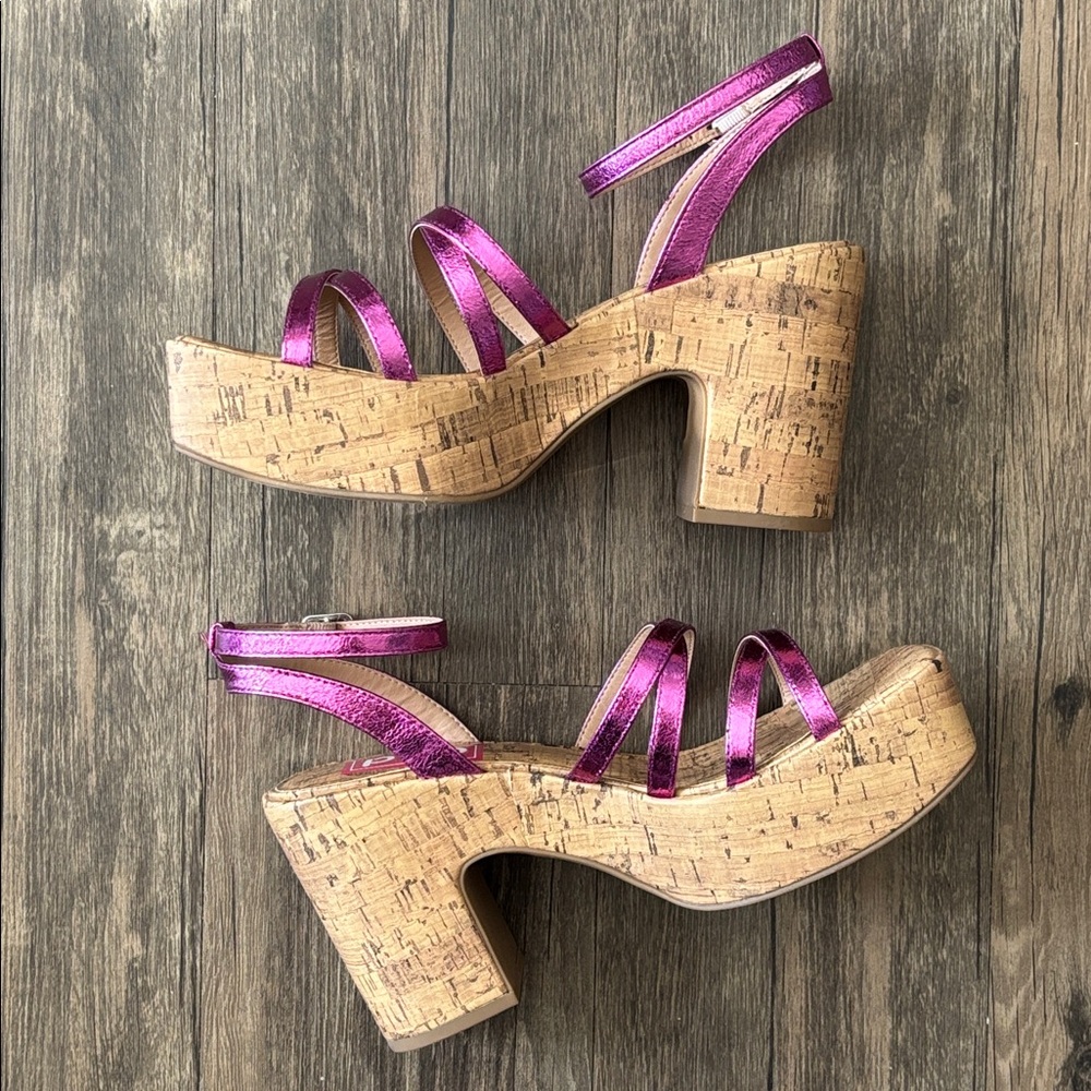 💜💓NEW! POP Y2K Platform Metallic Sandals Sz 8.5💓💜 - Picture 4 of 15